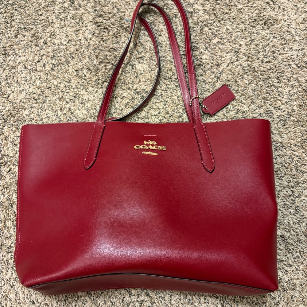 Coach Cherry Red Leather Tote